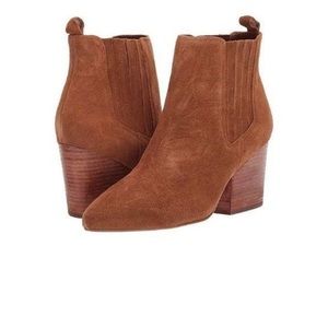 Able Rojas Western Suede Heeled Ankle Boots Size 6